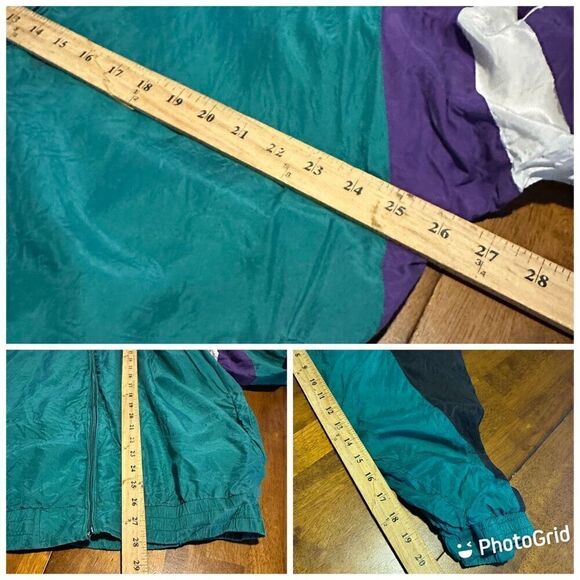 Vintage 90s Mens 100% Silk Color-block Windbreaker Bomber Full Zip Jacket Sz XL - Picture 8 of 8